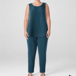 Eileen Fisher Silk Georgette Crepe Sleevless Tunic